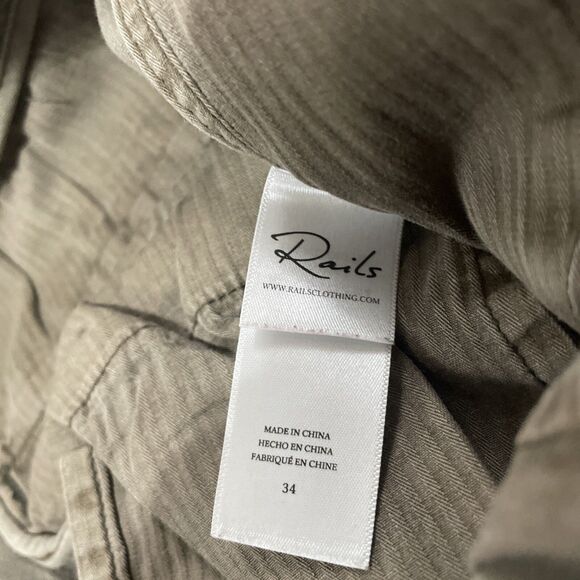 RAILS Chino Pants Men 34 Slim Straight Thomas Faded Olive Lightweight 34x32 - Picture 7 of 16